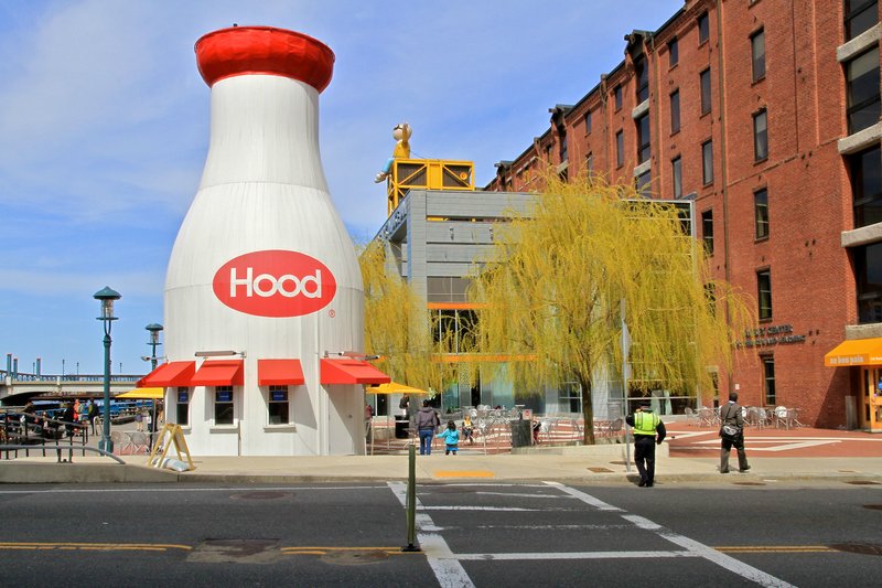 Boston Children's Museum with the giant Hood Milk Bottle landmark, Fort Point waterfront