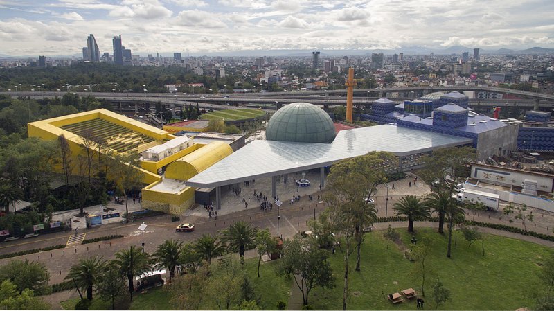 Papalote Museo del Niño exterior building in Bosque de Chapultepec, Mexico City