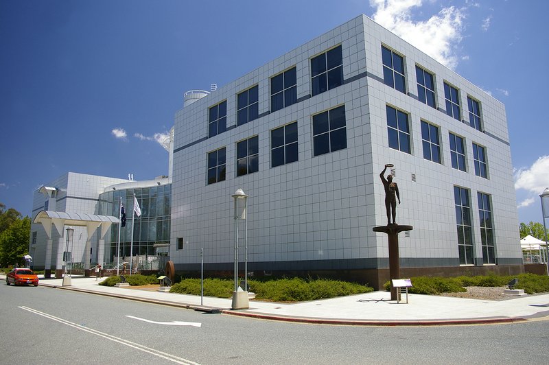Questacon, Australia's National Science and Technology Centre, exterior view in Canberra