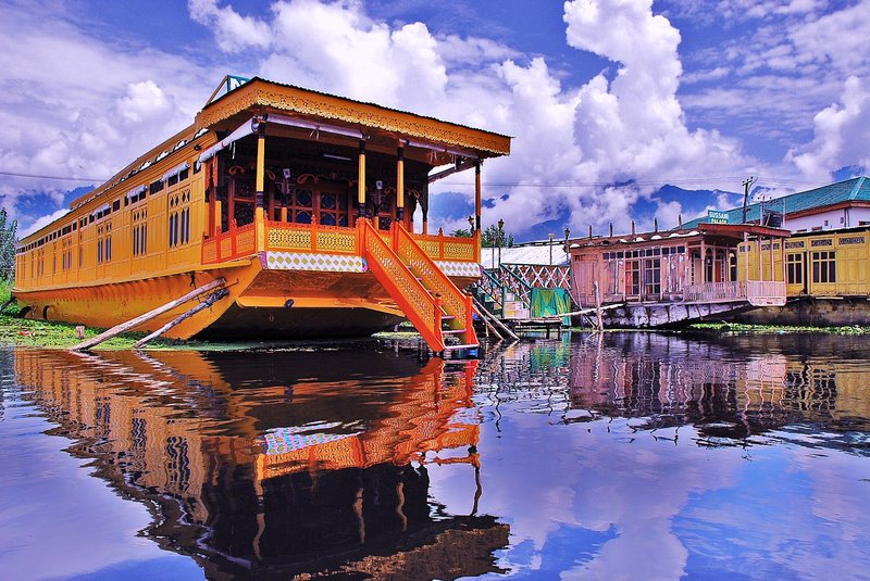 Houseboats on Dal Lake in Srinagar, Kashmir