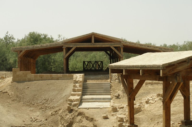 Dead Sea shoreline between Israel and Jordan