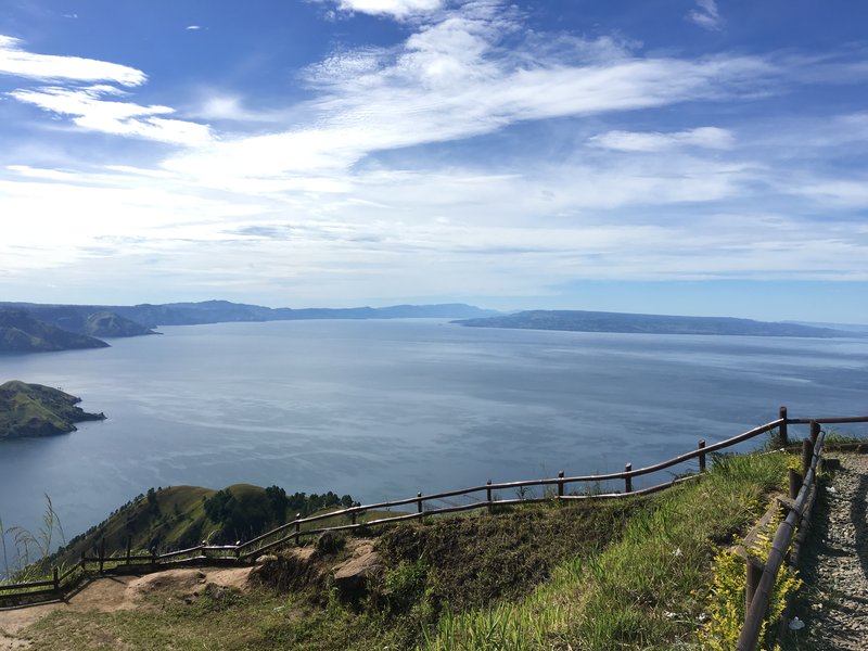 Lake Toba volcanic crater lake with Samosir Island, North Sumatra