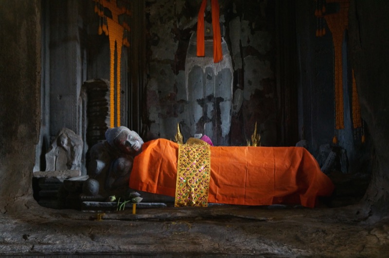 Angkor Wat temple complex reflected in the moat, Siem Reap, Cambodia