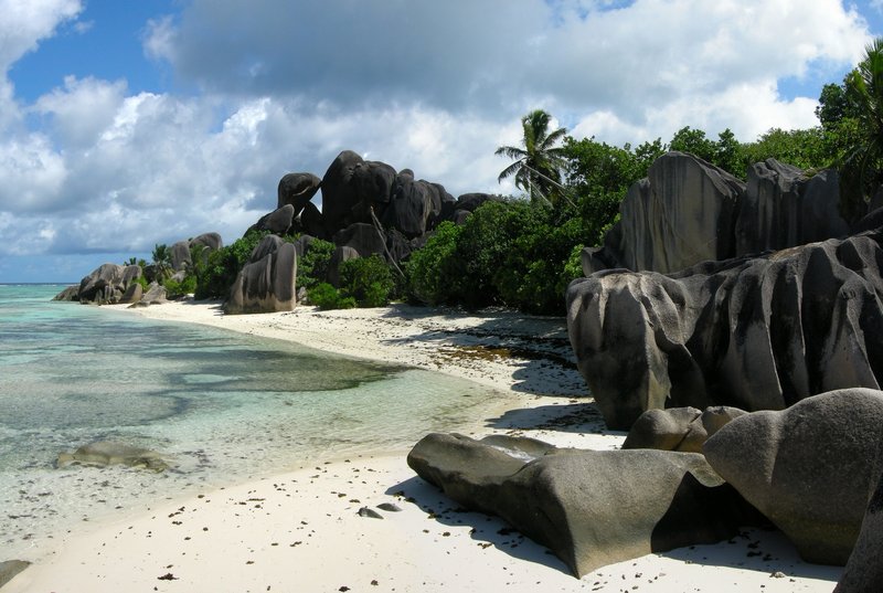 Granite boulders and turquoise water at Anse Source d'Argent, Seychelles