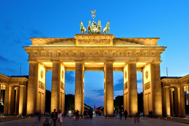 Brandenburg Gate at dusk, Berlin