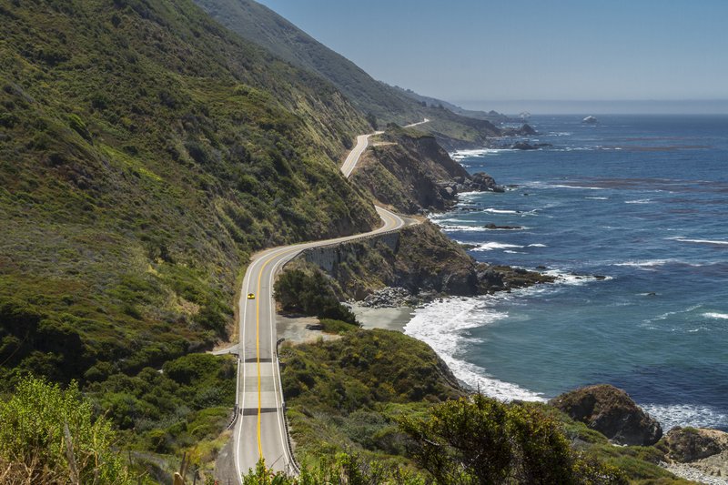 Highway 1 along the Big Sur coastline, California