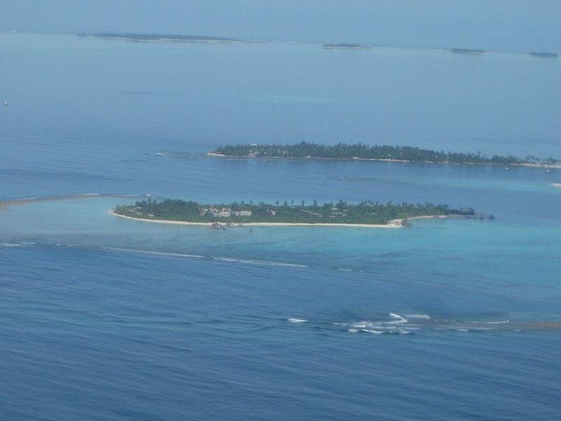 Aerial view of Laamu Atoll, southern Maldives