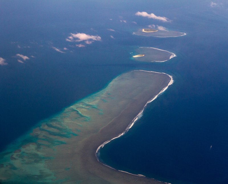 Aerial view of the Malolo Barrier Reef, Mamanuca Islands, Fiji