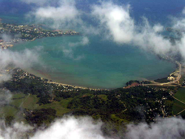 Aerial view of Montego Bay and its coastline, Jamaica