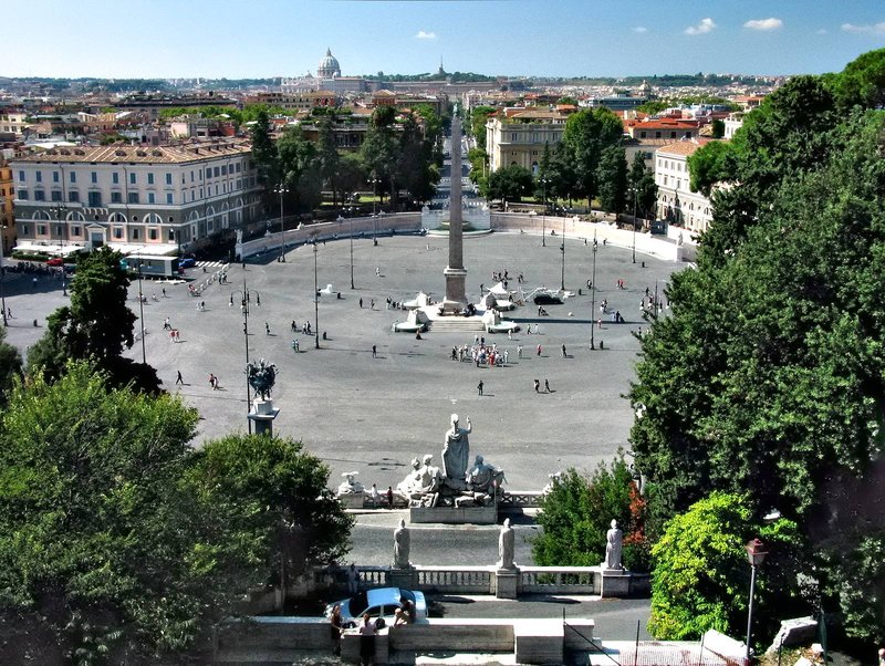 Piazza del Popolo, Rome — Hotel de Russie is on the adjacent Via del Babuino