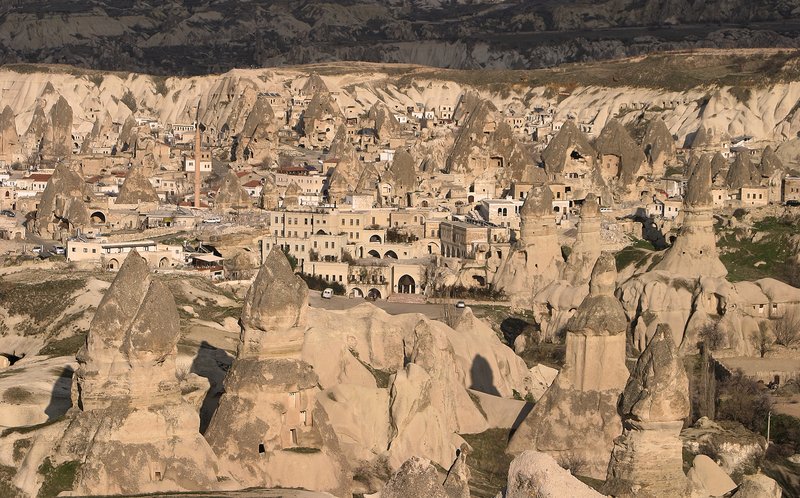 Volcanic tuff fairy chimneys in Göreme Valley, Cappadocia