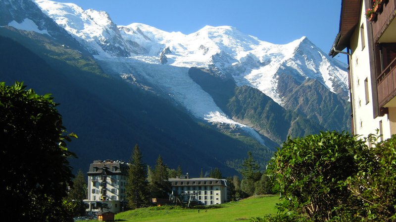 Mont Blanc massif as seen from Chamonix