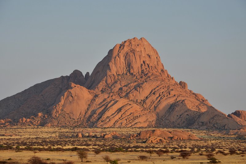 Granite inselberg of Spitzkoppe rising from the Namib Desert plains