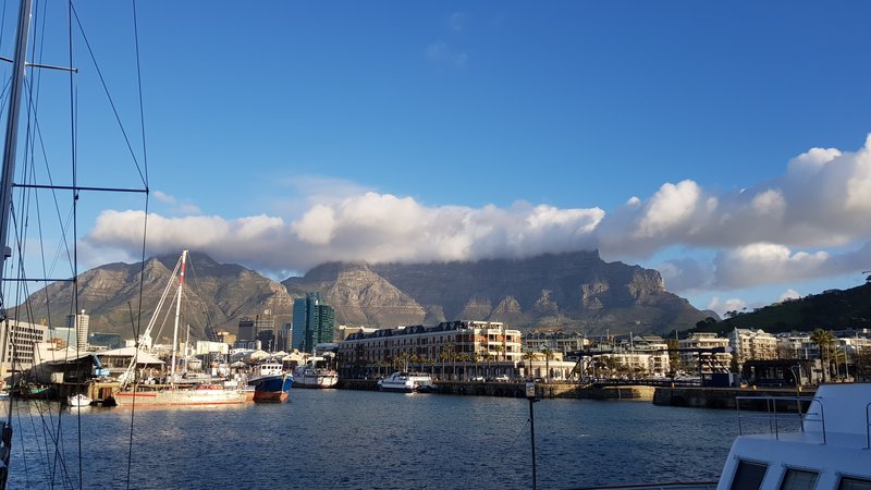 Table Mountain overlooking Cape Town from the waterfront