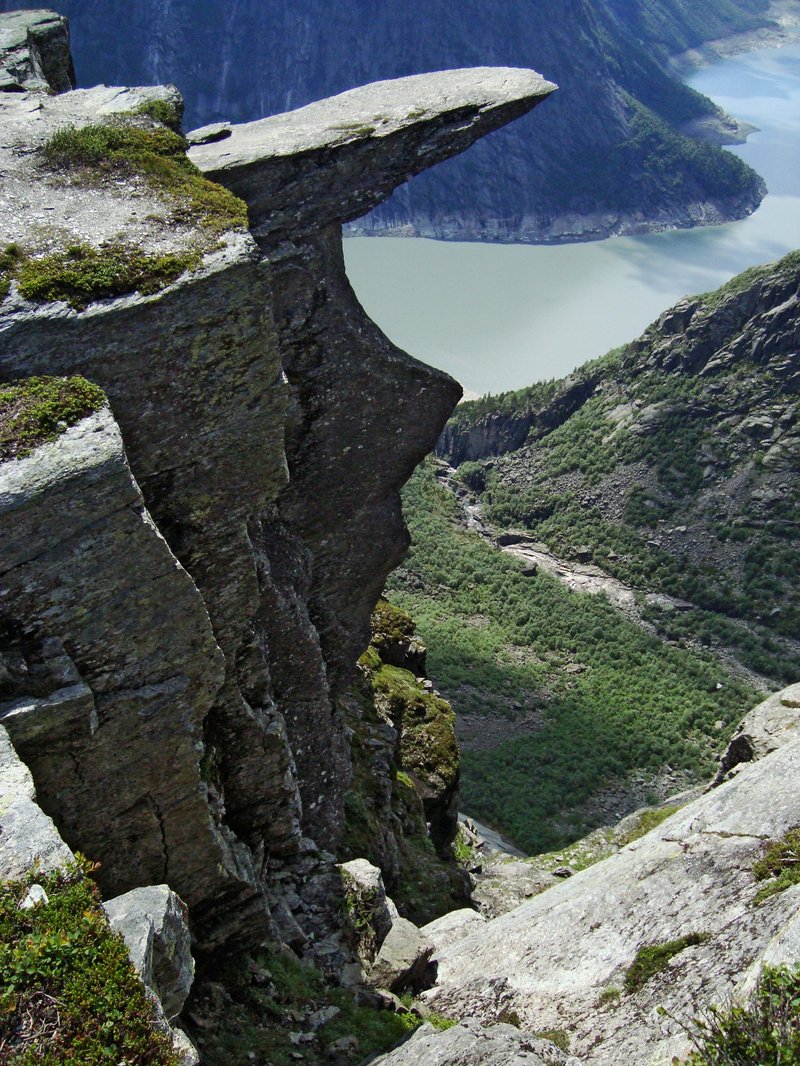 Trolltunga rock ledge above Ringedalsvatnet, Norway