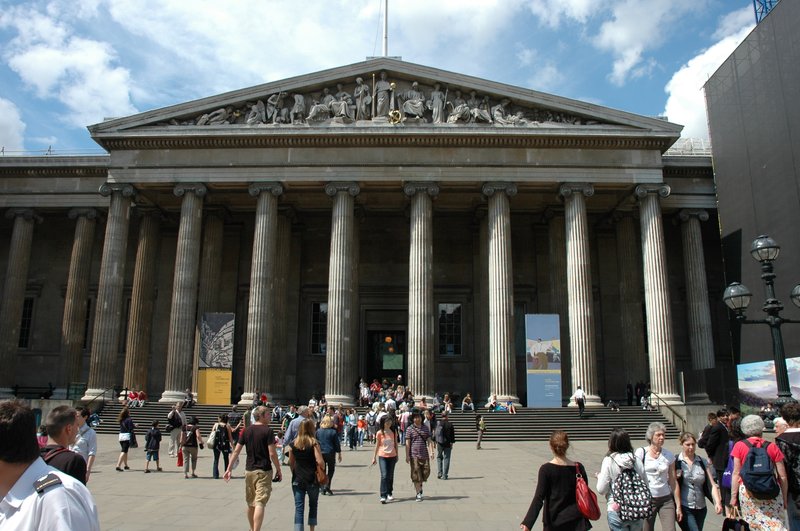 British Museum facade, London