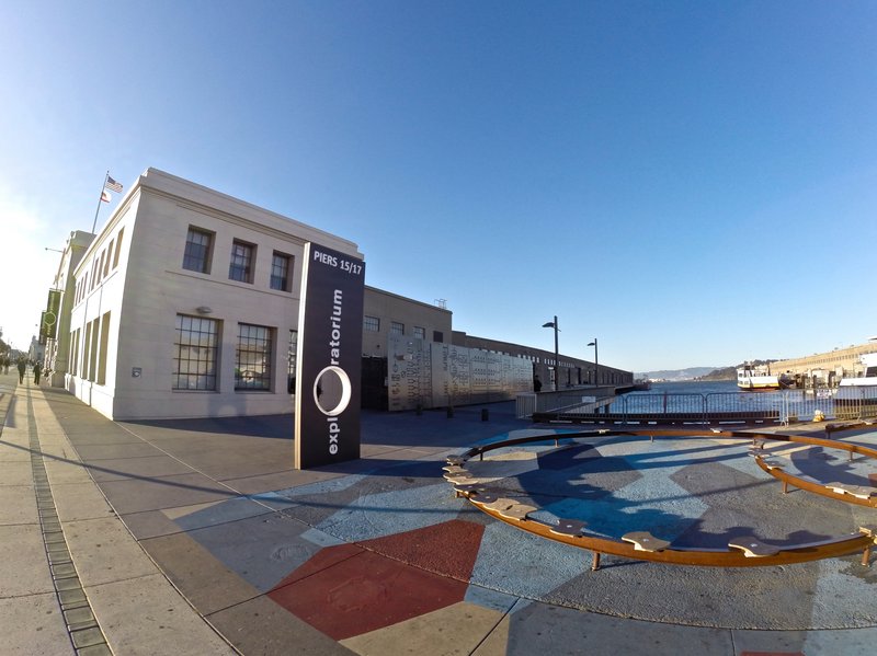 The Exploratorium building on Pier 15 along San Francisco's Embarcadero