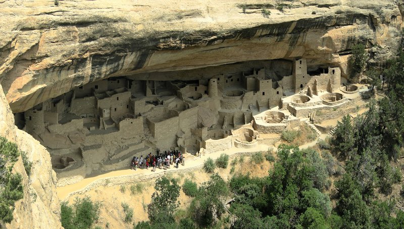 Cliff Palace, the largest Ancestral Puebloan cliff dwelling, in Mesa Verde National Park
