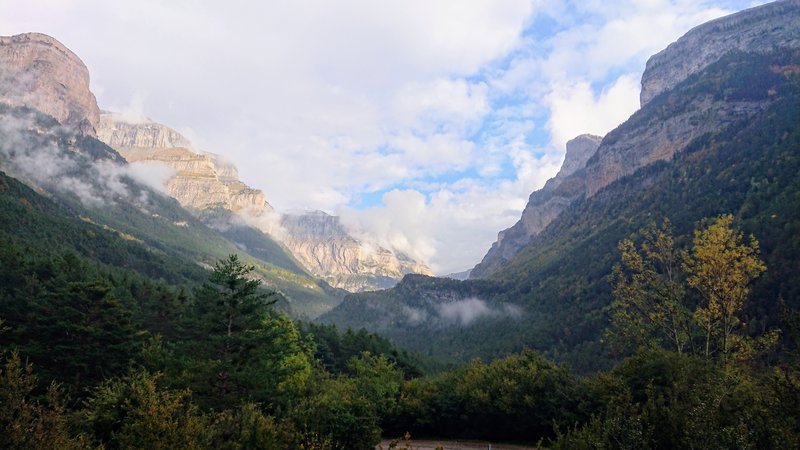 Glacial valley and forested slopes of Ordesa in the central Pyrenees