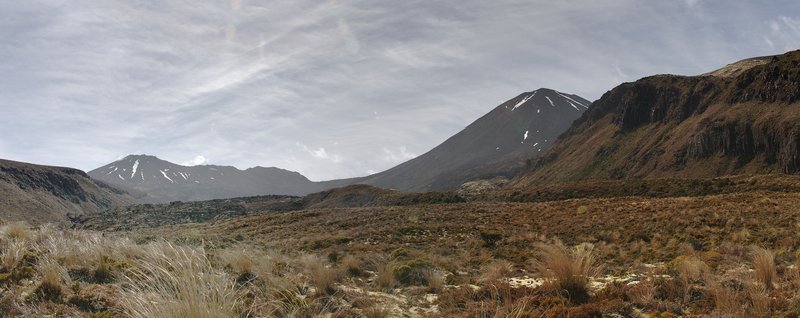 Mount Tongariro and Mount Ngauruhoe volcanoes