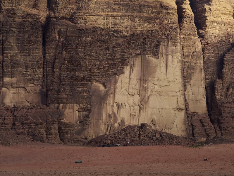 Sandstone desert formations of Wadi Rum