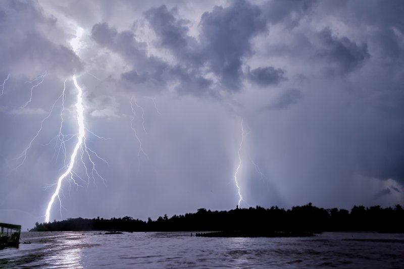 Catatumbo lightning storm over Lake Maracaibo, Venezuela