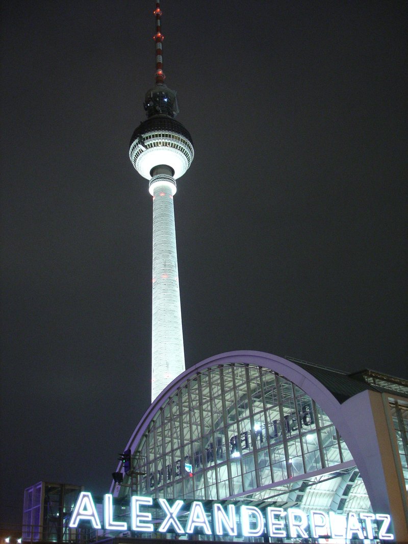 The Berliner Fernsehturm TV tower at Alexanderplatz, Berlin