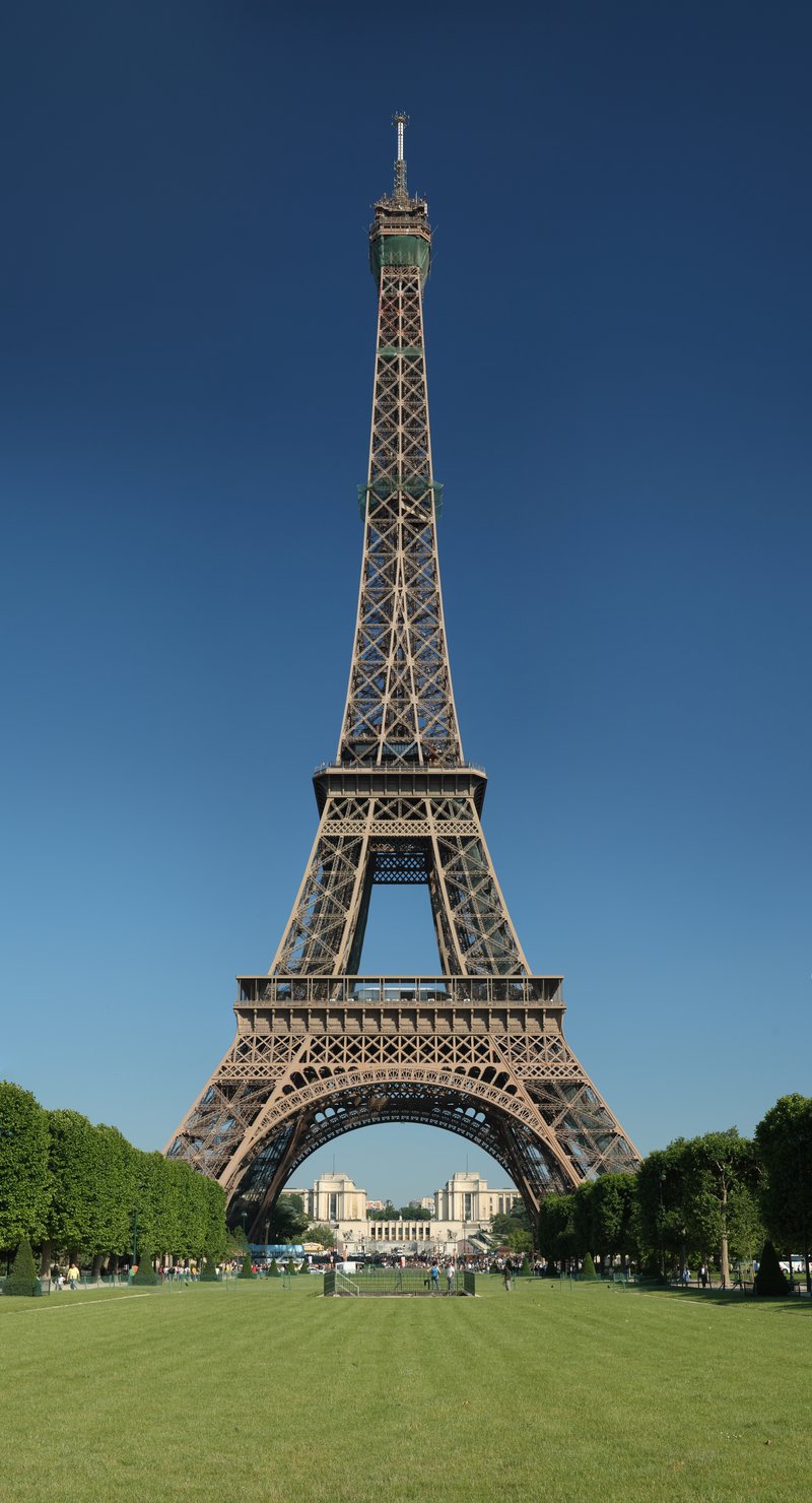 The Eiffel Tower seen from the Champ de Mars, Paris