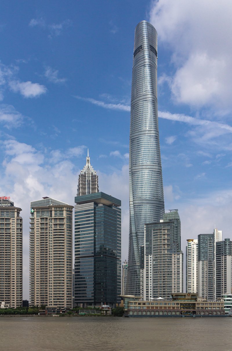 Shanghai Tower rising above the Lujiazui skyline
