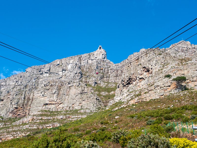Table Mountain cableway station below the flat-topped peak