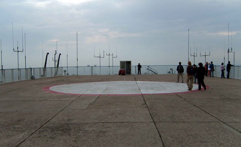 The rooftop observation deck and helipad atop Tour Montparnasse, Paris