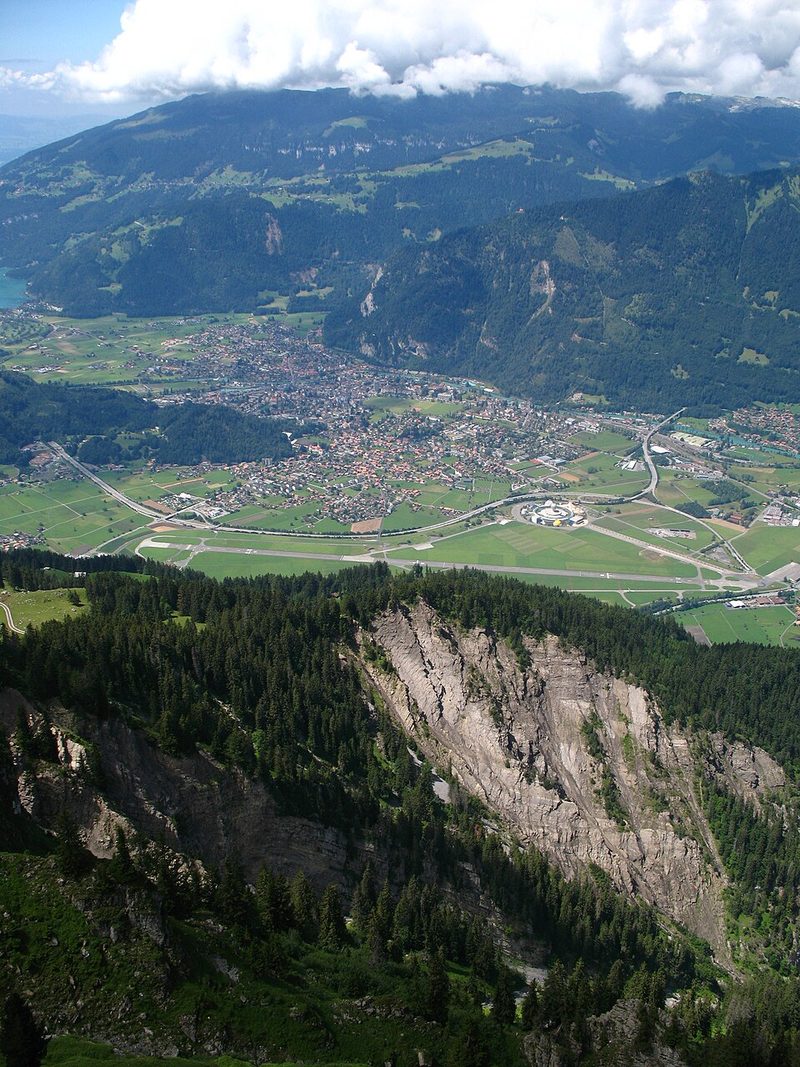 The Interlaken valley between Lake Thun and Lake Brienz, seen from the Schynige Platte