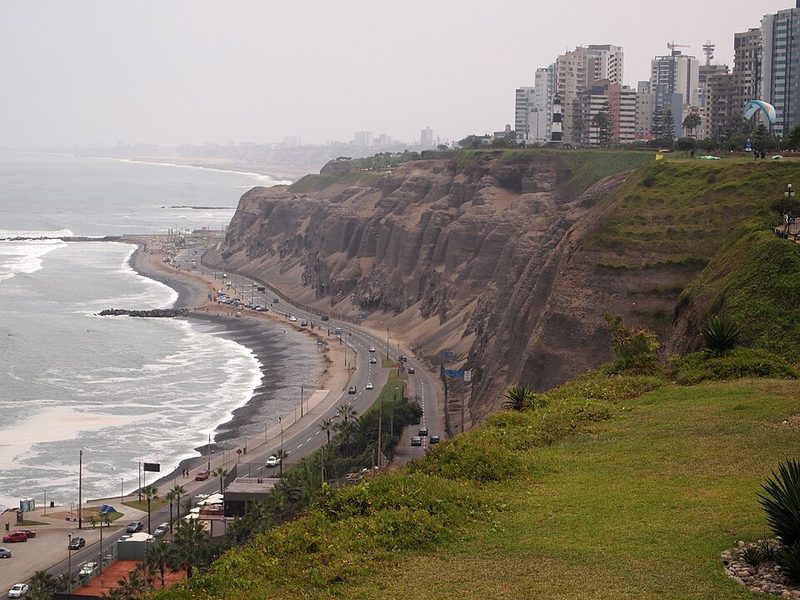 The Costa Verde cliffs below Miraflores, Lima