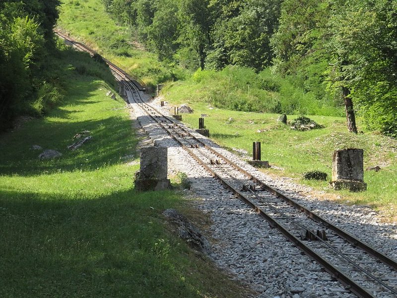 The Saint-Hilaire-du-Touvet funicular climbing the Chartreuse escarpment above the Grésivaudan