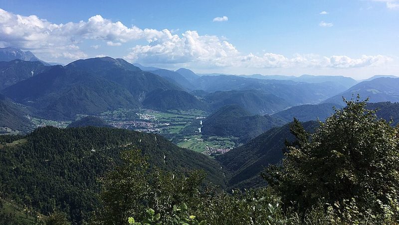 The Soča valley at Tolmin below the southern Julian Alps
