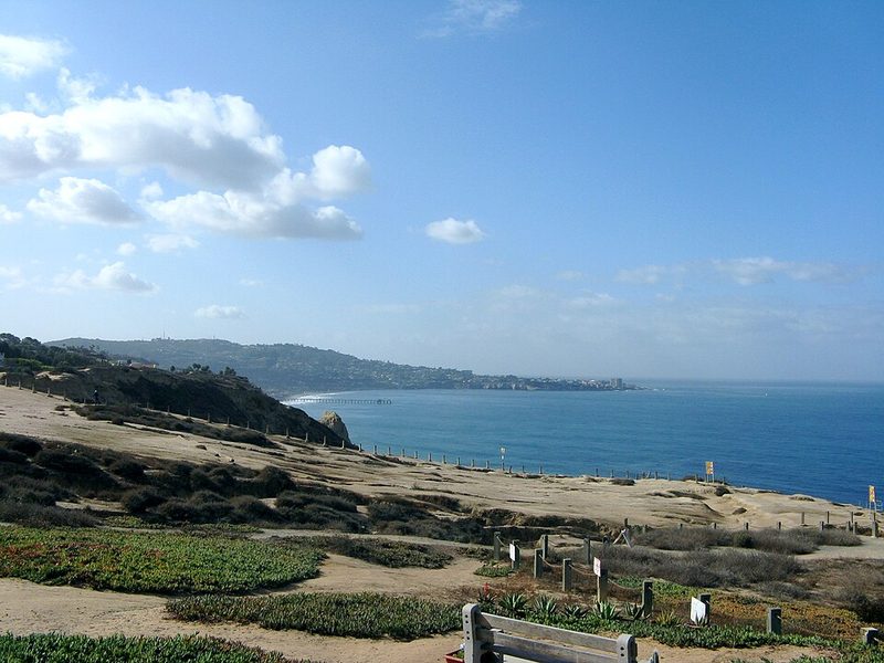 The Torrey Pines Gliderport on the sandstone bluffs above Black's Beach, La Jolla