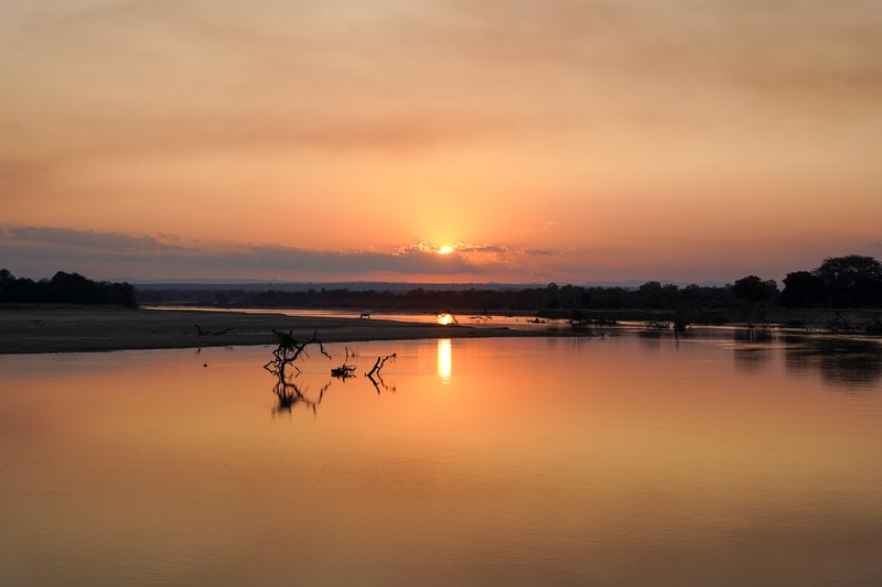 Sunset on the Luangwa River, South Luangwa National Park, Zambia