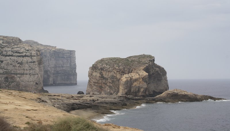 Fungus Rock in Dwejra Bay, Gozo, Malta
