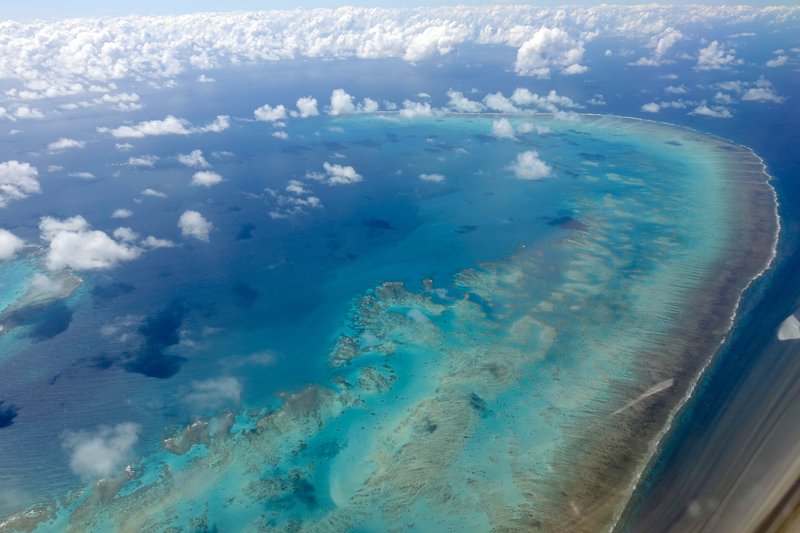 Aerial view of Arlington Reef, part of the Great Barrier Reef, Queensland