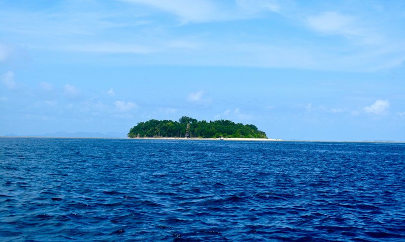 Sipadan Island rising from the Celebes Sea off Borneo, Malaysia