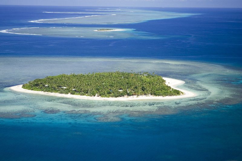 Tavarua Island aerial view, Fiji