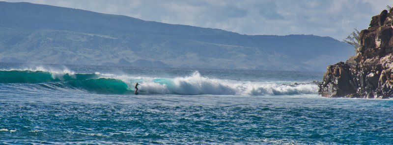 Surfing at Honolua Bay, Maui