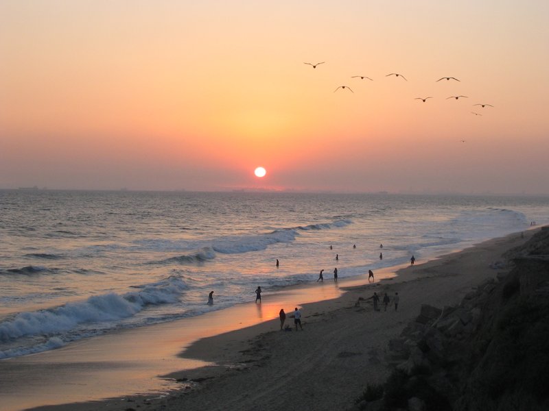 Huntington Beach at sunset, California