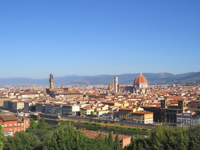 Florence panorama from Piazzale Michelangelo with the Duomo and Arno River