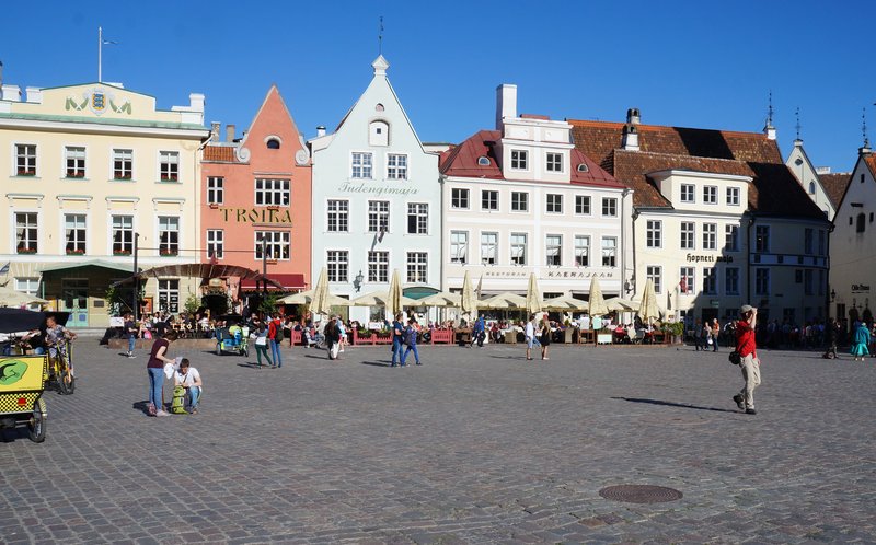 Gabled merchant houses around the Town Hall Square in Tallinn Old Town