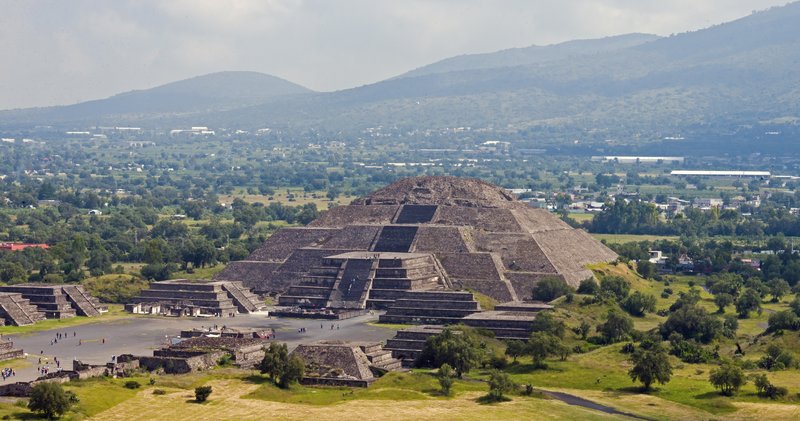 Pyramid of the Moon seen from the Pyramid of the Sun at Teotihuacan