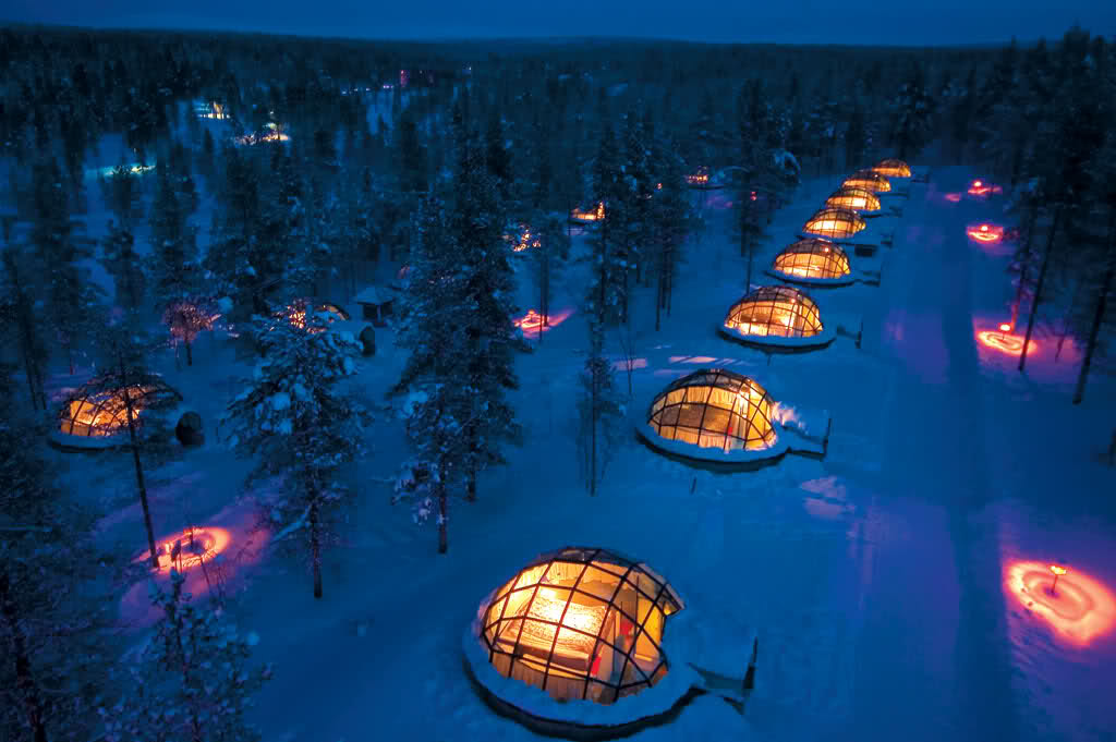 Igloo village at Kakslauttanen Arctic Resort in Finnish Lapland