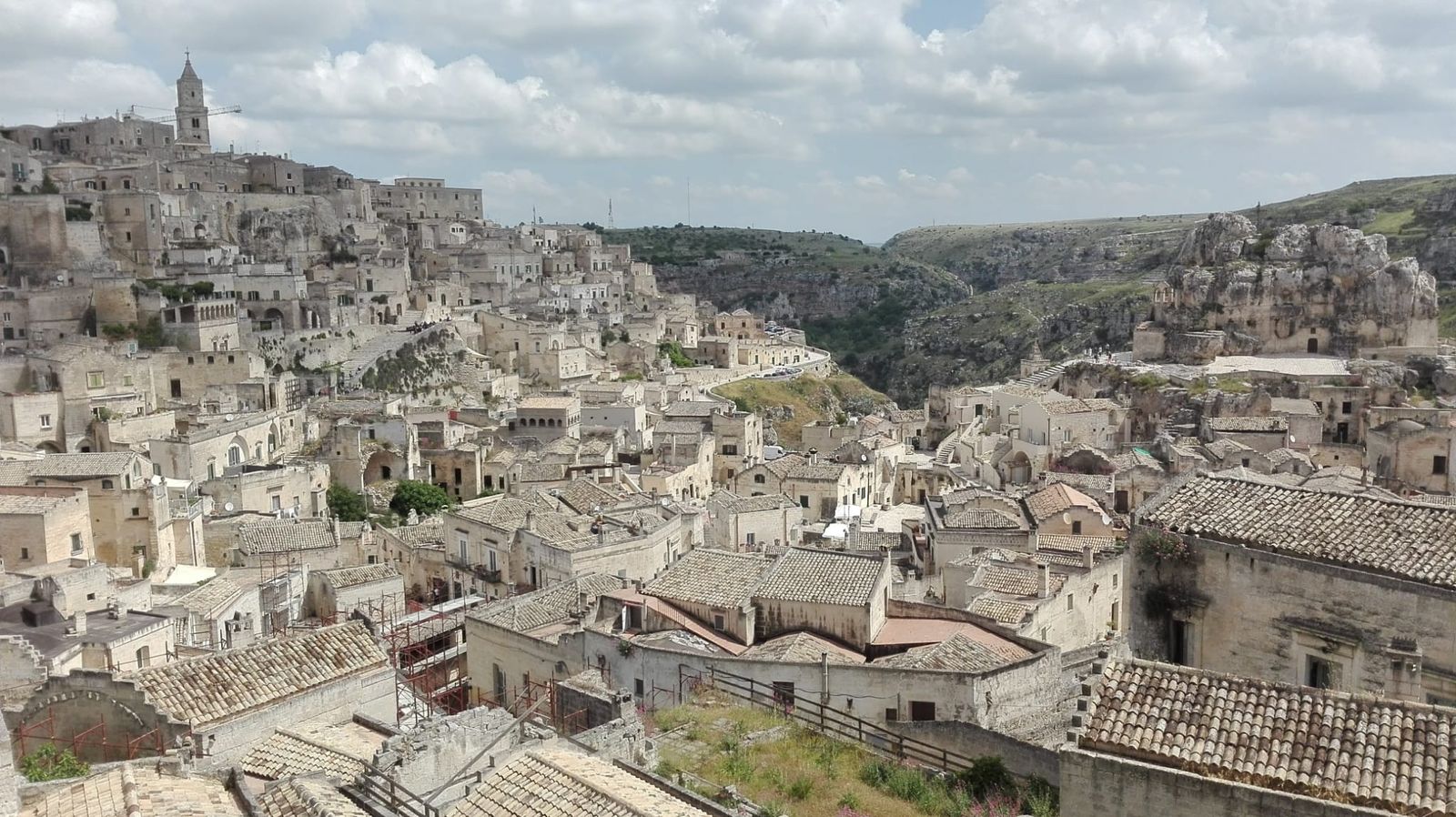 Panoramic view of the ancient Sassi cave districts of Matera, Italy