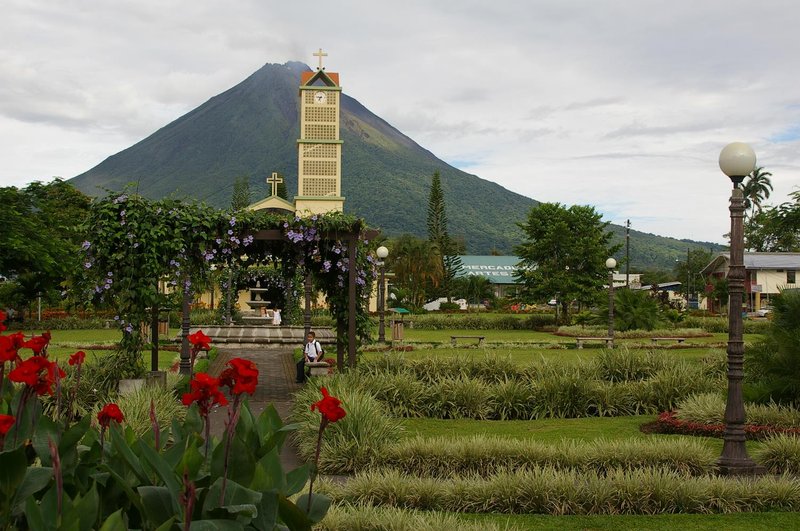 Arenal Volcano rising above the jungle near La Fortuna, Costa Rica