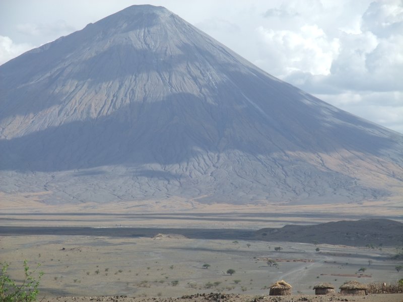 Ol Doinyo Lengai's stark cone rising from Tanzania's Great Rift Valley